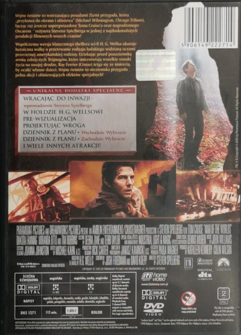 DVD. WOJNA ŚWIATÓW TOM CRUISE