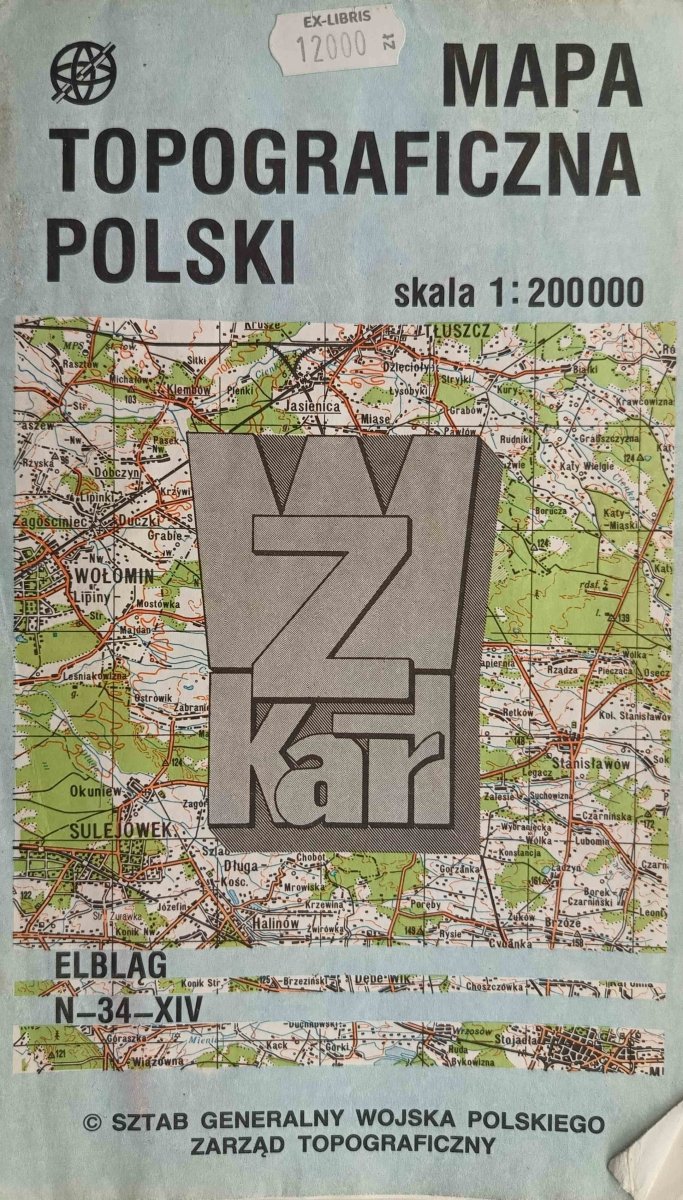 MAPA TOPOGRAFICZNA POLSKI 1:200 000. CHOJNICE