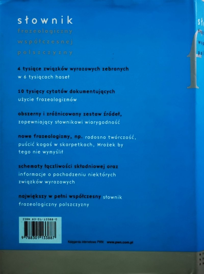 SŁOWNIK FRAZEOLOGICZNY WSPÓŁCZESNEJ POLSZCZYZNY