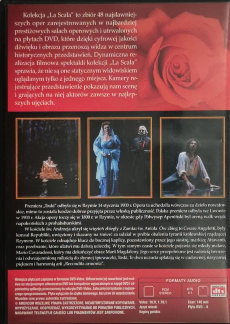 DVD. KOLEKCJA LA SCALA: 02. TOSCA - Giacomo Puccini