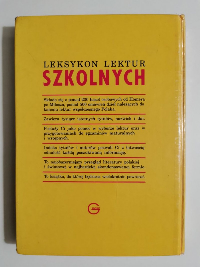 LEKSYKON LEKTUR SZKOLNYCH - Tomasz Miłkowski 1993