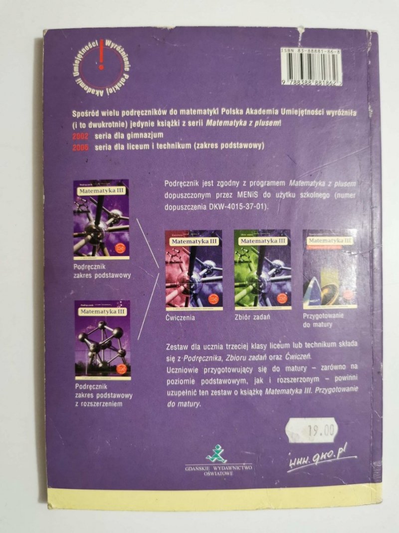 MATEMATYKA. PODRĘCZNIK KLASA III - Małgorzata Dobrowolska 2006