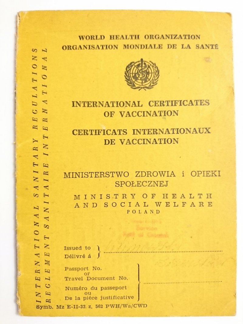 INTERNATIONAL CERTIFICATES OF VACCINATION