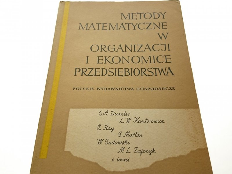 METODY MATEMATYCZNE W ORGANIZACJI I EKONOMICE 1960