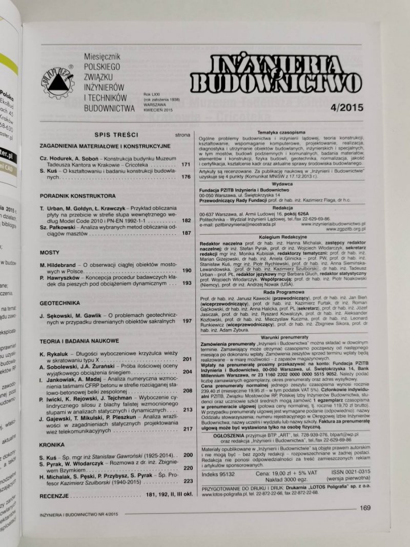 INŻYNIERIA I BUDOWNICTWO NR 4/2015
