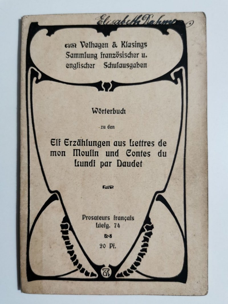 WORTERBUCH ZU DEN ELF ERZAHLUNGEN AUS LETTRES DE MON MOULIN UND CONTES DU LUNDI PAR DAUDET 