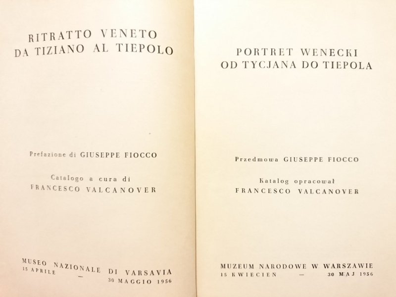 PORTRET WENECKI OD TYCJANA DO TIEPOLA 1956