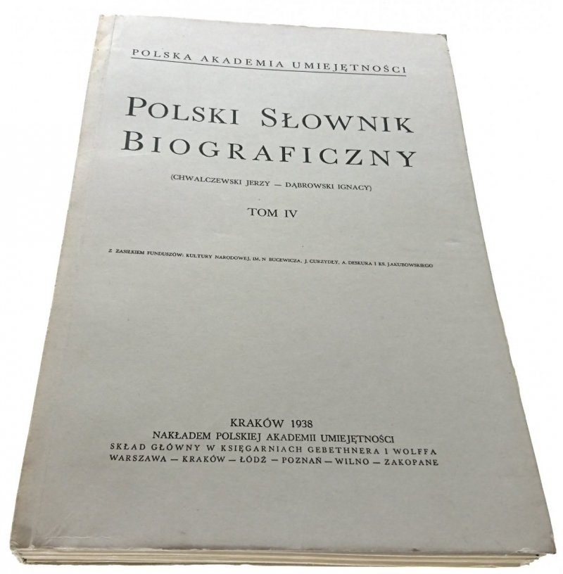 POLSKI SŁOWNIK BIOGRAFICZNY TOM IV - Chwalczewski