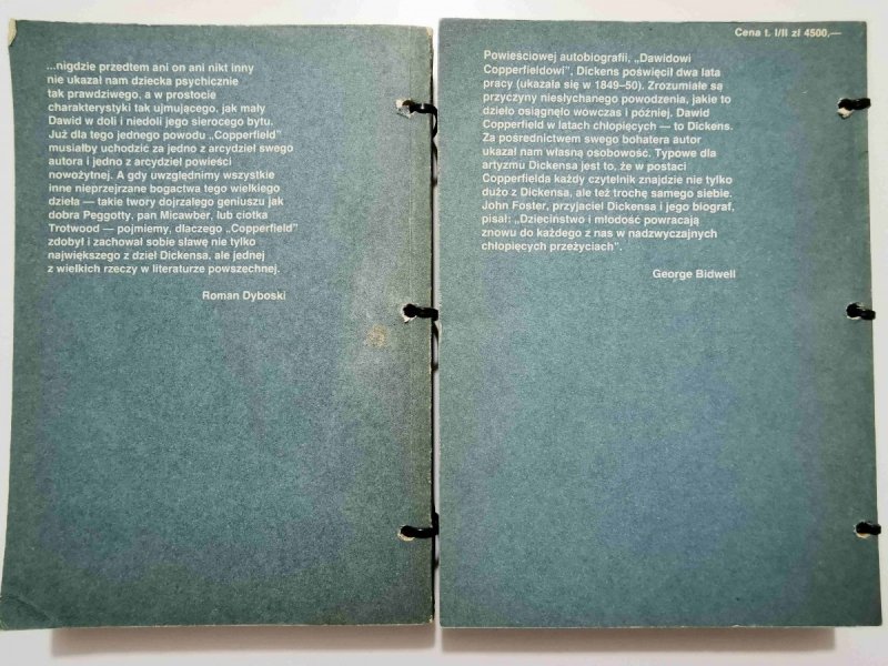 DAVID COPPERFIELD TOM I i II - Charles Dickens 1989