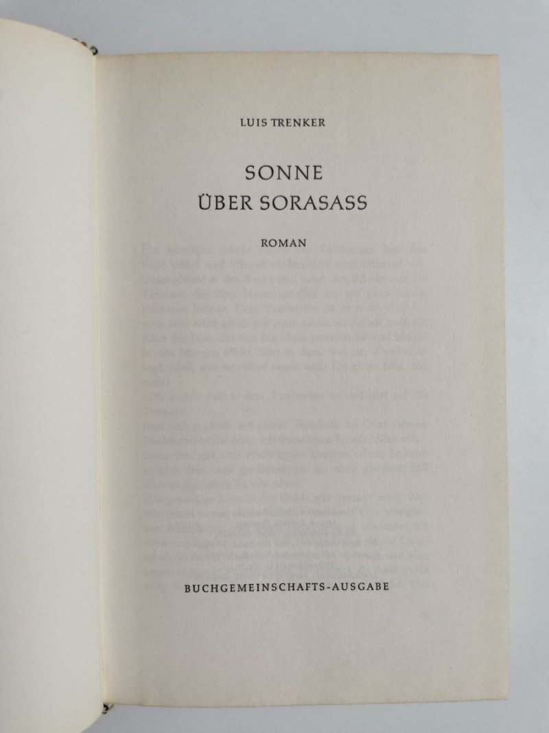 SONNE UBER SORASASS - Luis Trenker 