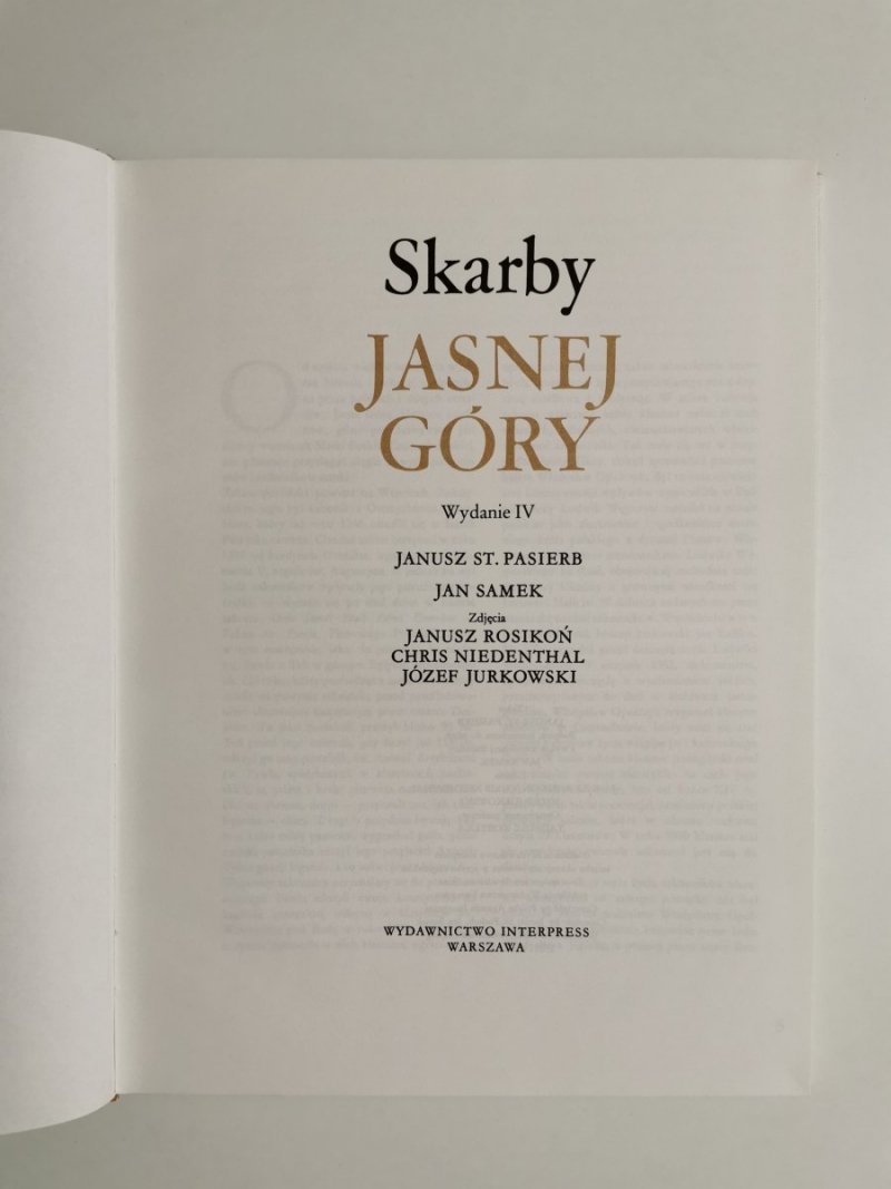 SKARBY JASNEJ GÓRY - Janusz St. Pasierb 