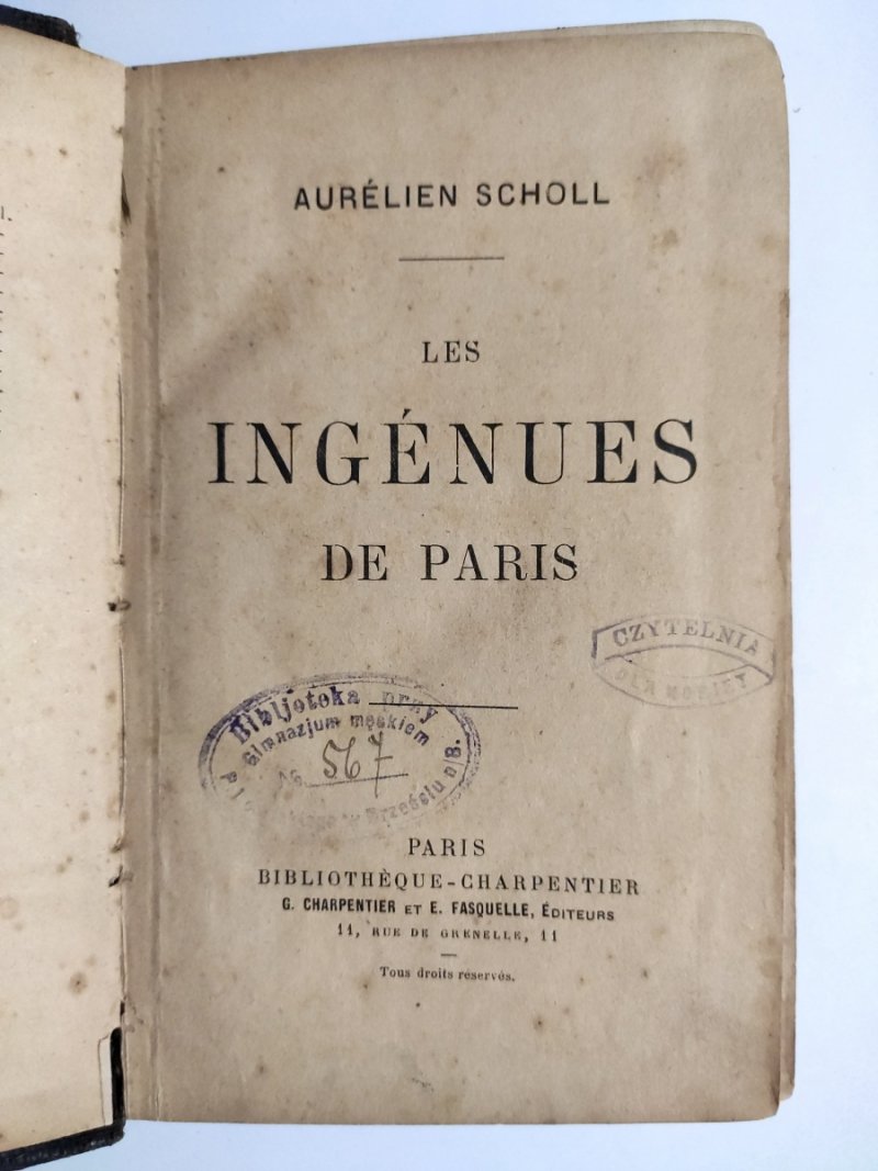 LIES INGENUESDE PARIS OK. 1900 - Aurelien Scholl