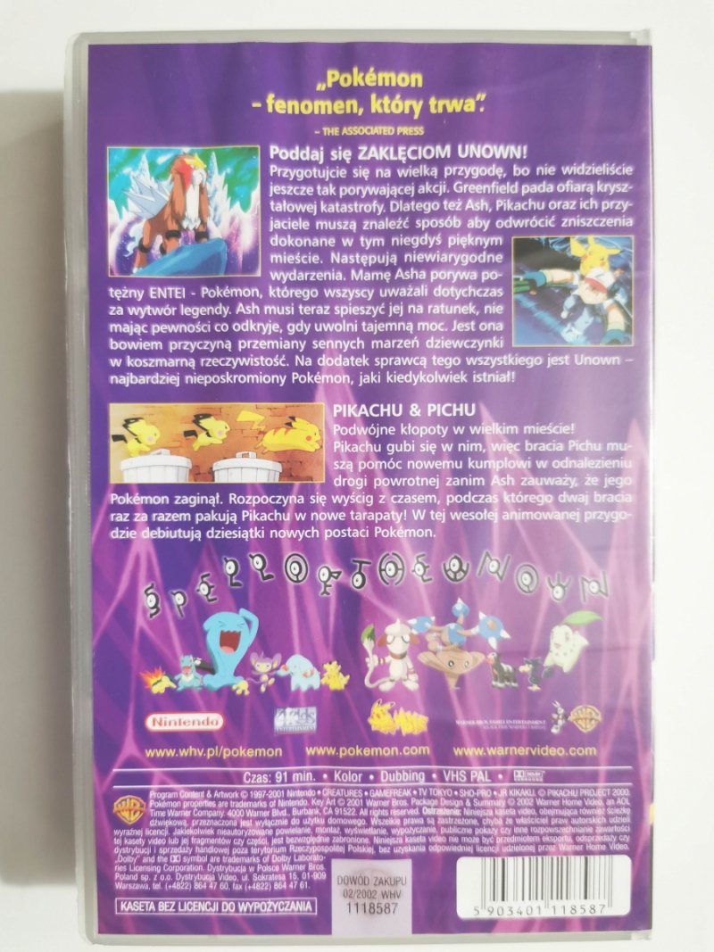 VHS. POKEMON 3. ZAKLĘCIE UNOWN