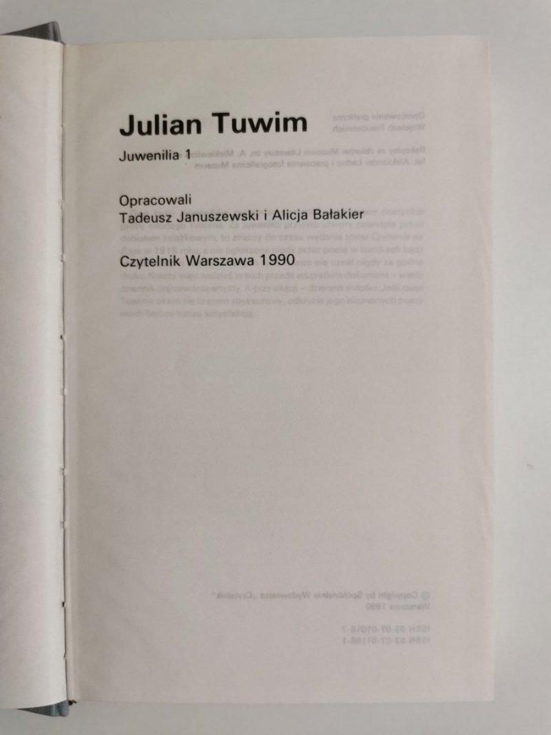JUWENILIA 1 - Julian Tuwim 1990