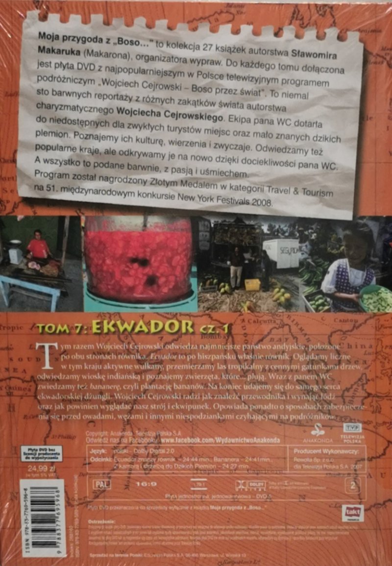 DVD. MOJA PRZYGODA Z „BOSO” TOM 7 EKWADOR CZ.1. Wojciech Cejrowski