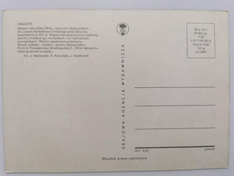 ZBĄSZYŃ. CZTERY UJĘCIA FOT. HATTOWSKI I INNI