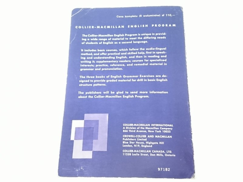 ENGLISH GRAMMAR EXERCISES. BOOK THREE 1973
