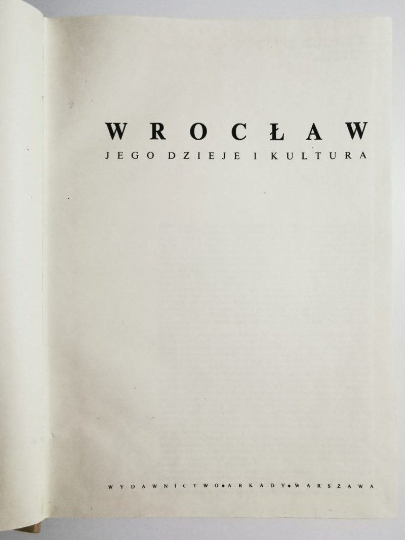 WROCŁAW. JEGO DZIEJE I KULTURA 1978