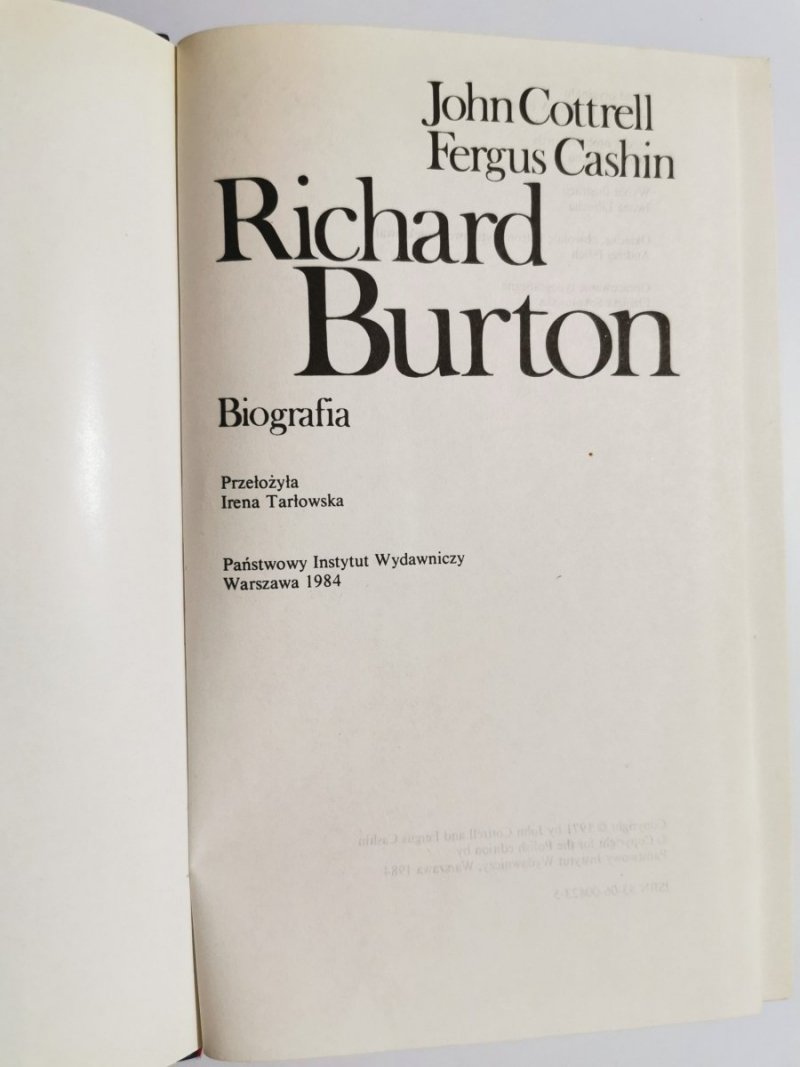 RICHARD BURTON - John Cottrell 1984