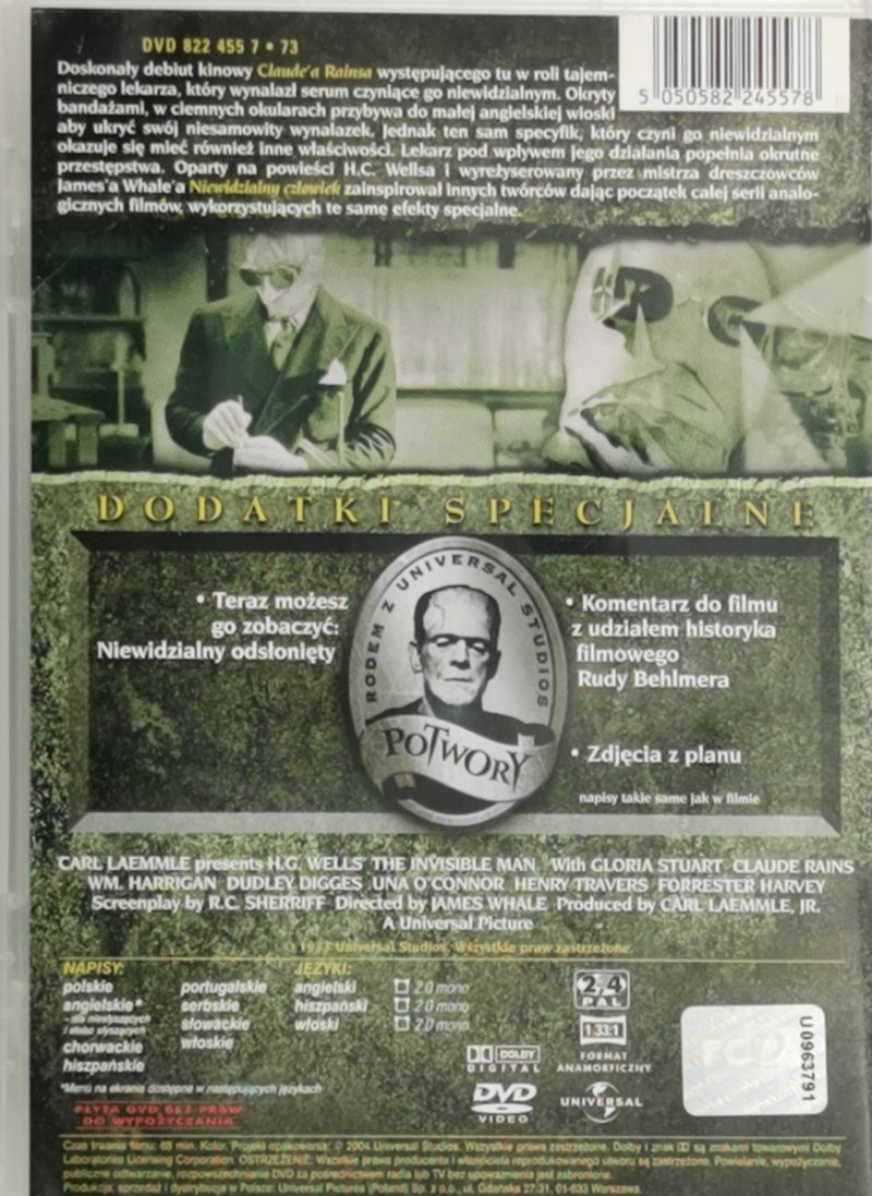 DVD. NIEWIDZIALNY CZŁOWIEK GLORIA STUART