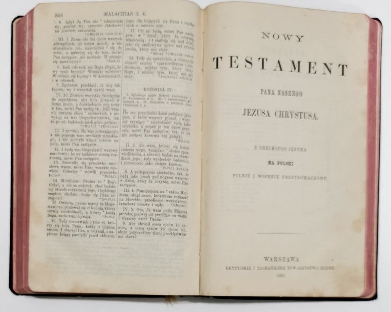 BIBLIJA ŚWIĘTA TO JEST CAŁE PISMO ŚWIĘTE STAREGO I NOWEGO TESTAMENTU 1923 r.