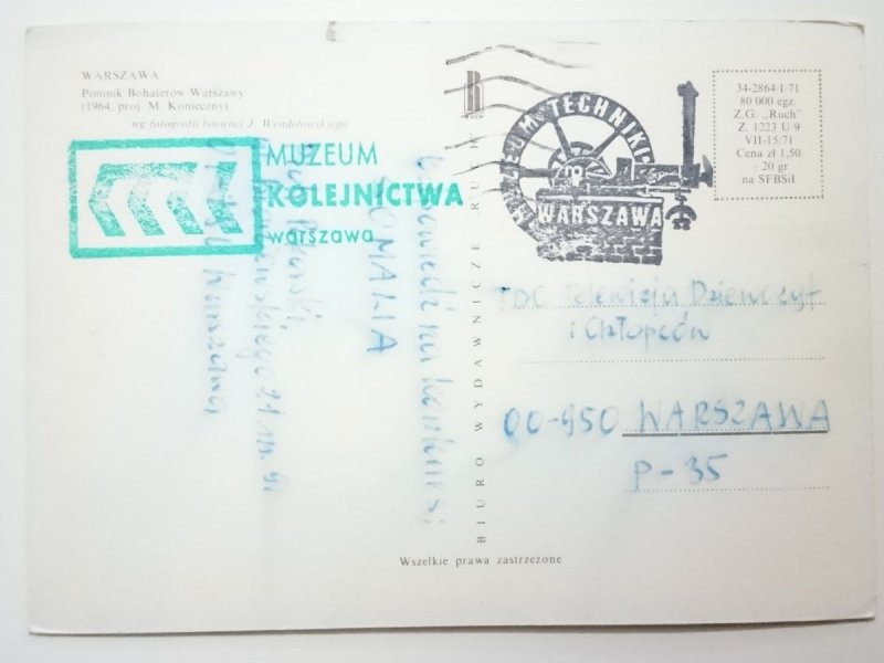 WARSZAWA. POMNIK BOHATERÓW WARSZAWY FOT. WENDOŁOWSKI