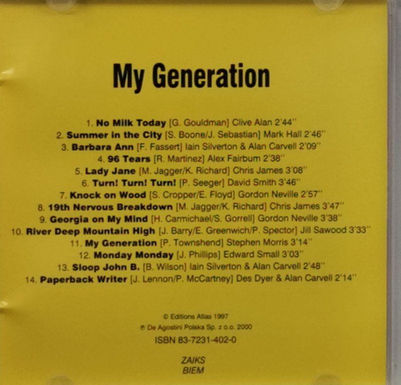 CD. HITY 60 I 70 MY GENERATION