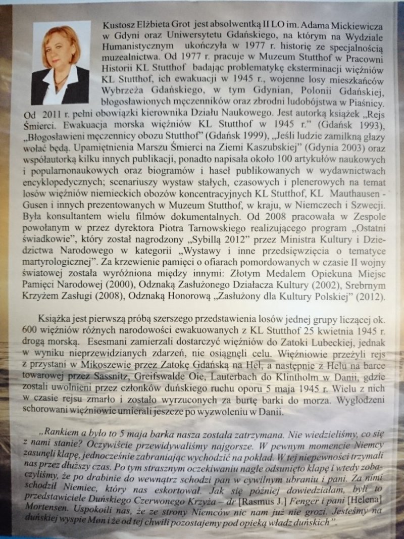 EWAKUACJA MORSKA WIĘŹNIÓW KL STUTTHOF PRZEZ RUGIĘ DO DANII W 1945 r.