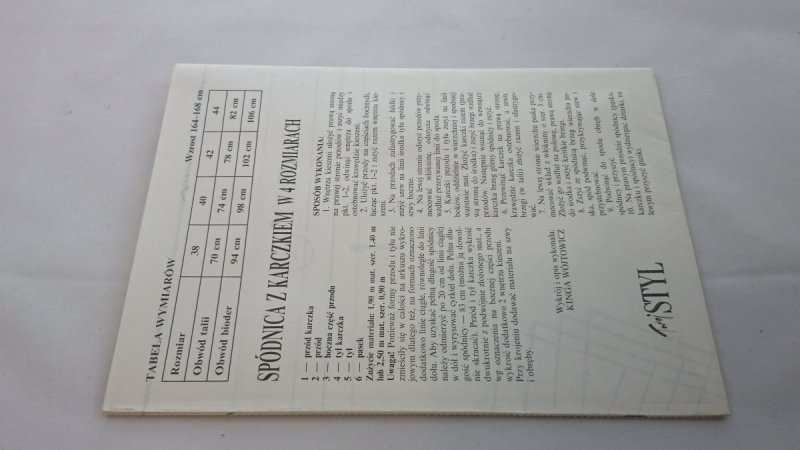 TWÓJ STYL WYKRÓJ - SPÓDNICA