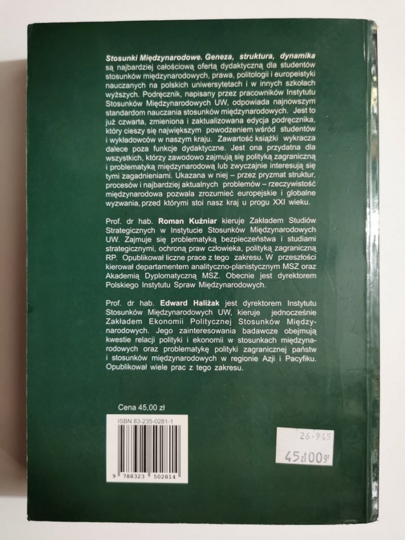 STOSUNKI MIĘDZYNARODOWE. GENEZA, STRUKTURA, DYNAMIKA 