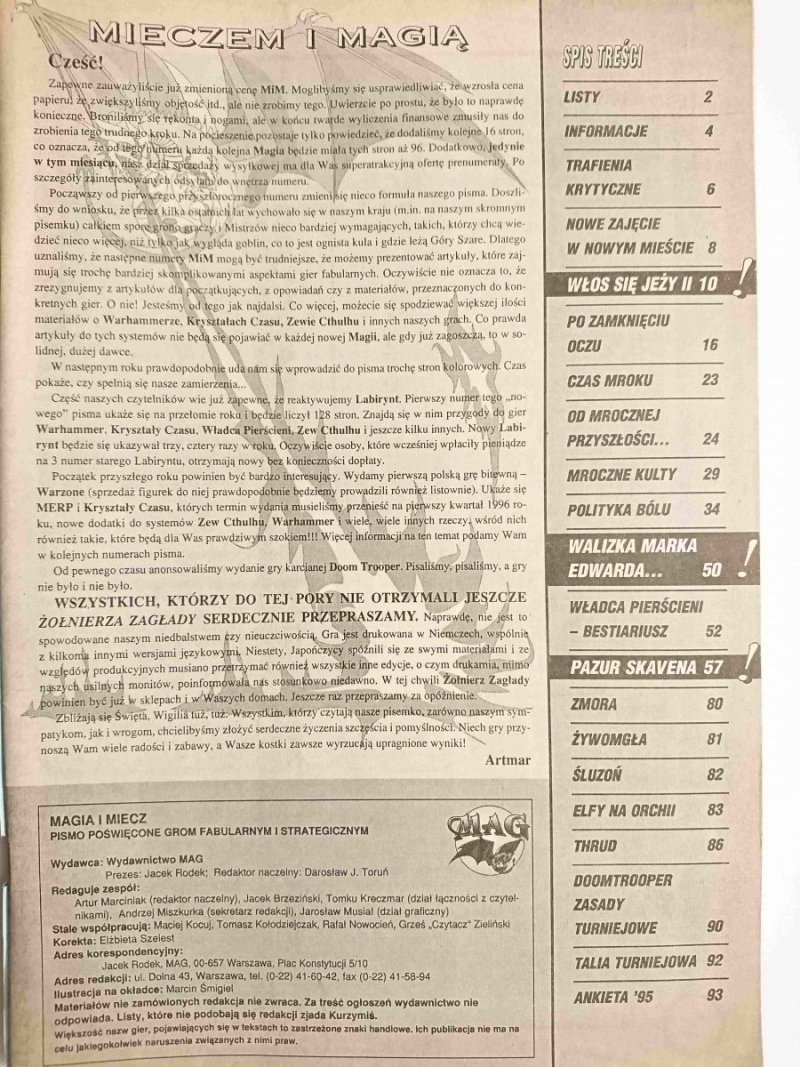 MAGIA I MIECZ NR 12 (24) / 95