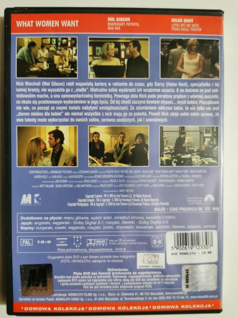 DVD. CZEGO PRAGNĄ KOBIETY