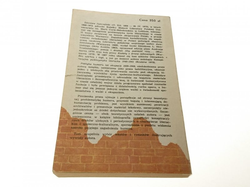 POETYKA HUMORU LAT OKUPACJI 1939-1944 Jastrzębski