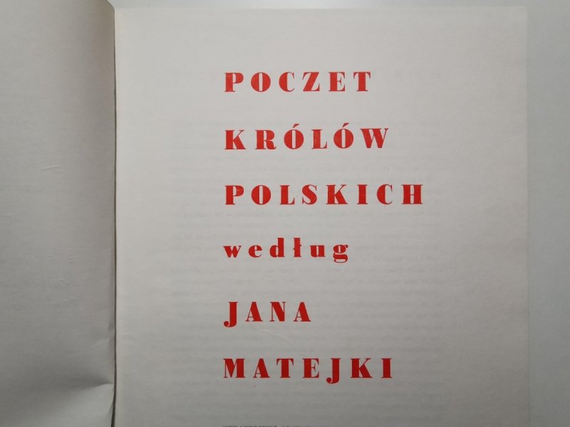POCZET KRÓLÓW POLSKICH WEDŁUG JANA MATEJKI 1969