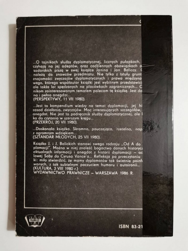 JAK TO W DYPLOMACJI ŁADNIE - Janina i Jan Baliccy 1986