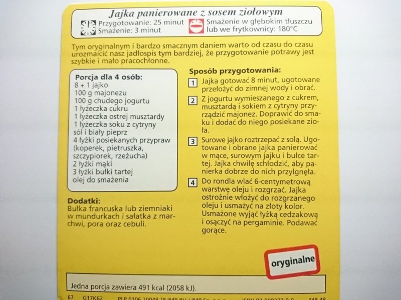 KARTA KULINARNA NR 63 ZAPIEKANE ZIEMNIAKI PO