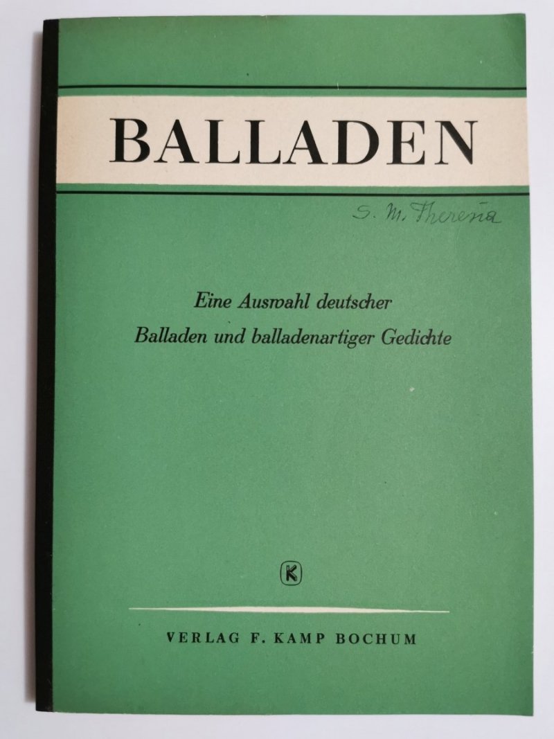 BALLADEN. EINE AUSWAHL DEUTSCHER 1953