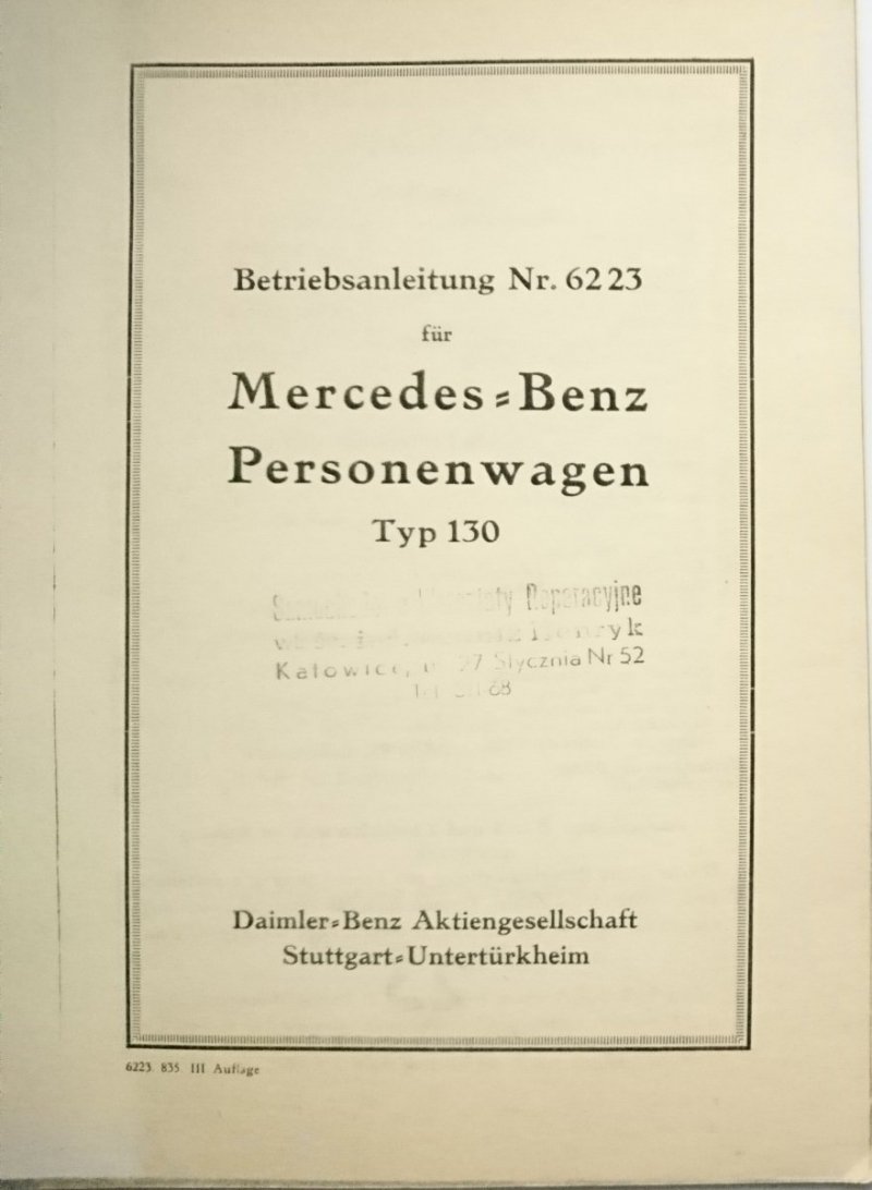 MERCEDES PERSONENWAGEN TYP 130