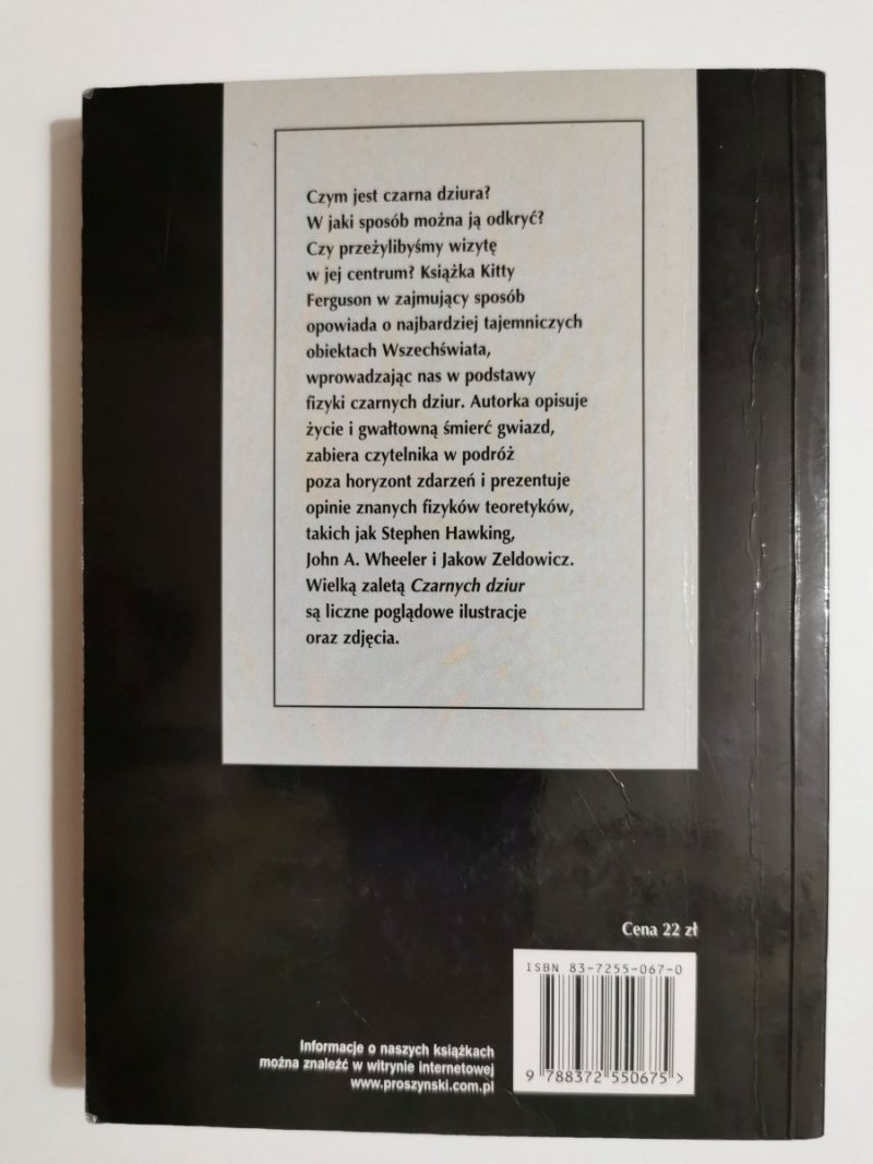 CZARNE DZIURY CZYLI UWIĘZIONE ŚWIATŁO - Kitty Ferguson 1999