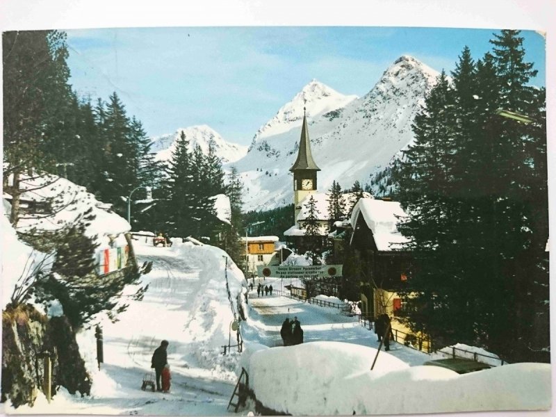 AROSA 1800 m POSTSTRASSSE MIT DORFKIRCHE