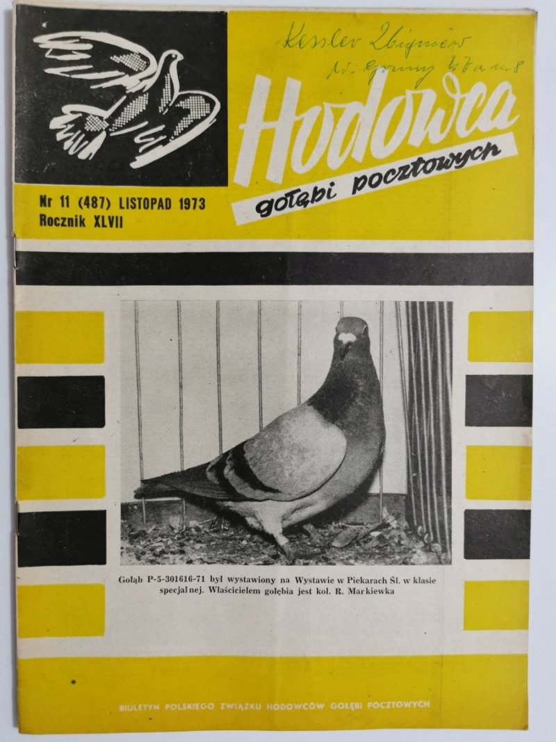 HODOWCA GOŁĘBI POCZTOWYCH NR 11  1973