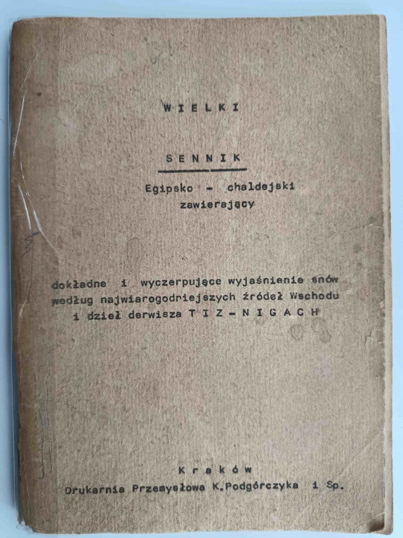 WIELKI SENNIK EGIPSKO-CHALDEJSKI