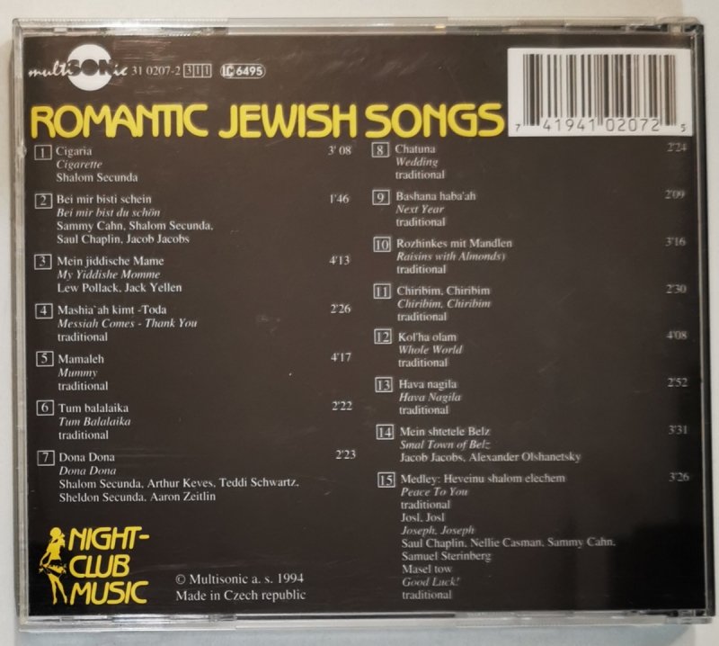 CD. ROMANTIC JEWISH SONGS