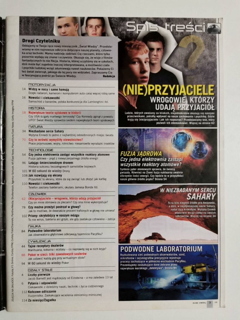 ŚWIAT WIEDZY 1/11 NAJWIĘKSZE TEORIE SPISKOWE W HISTORII 