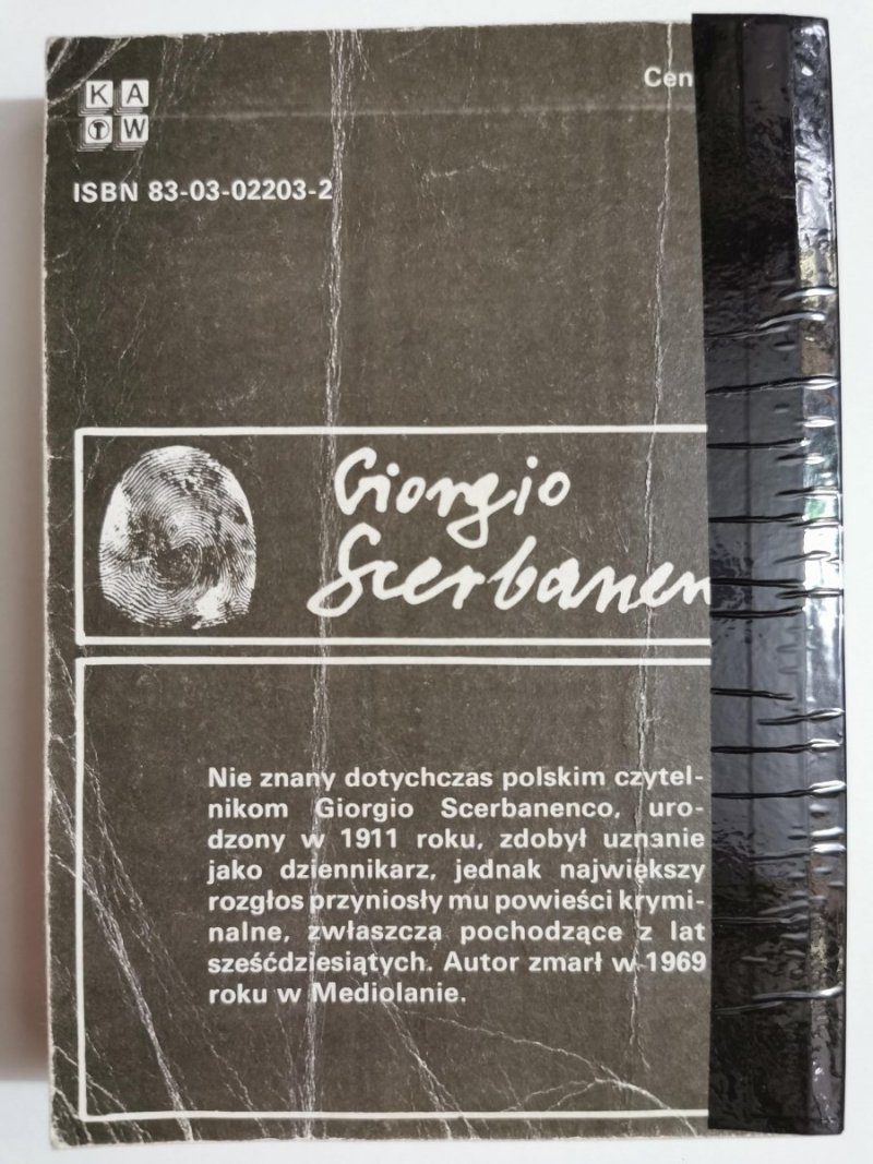 ZABIJĘ CIĘ 12 LISTOPADA - Giorgio Scerbanenco 1988