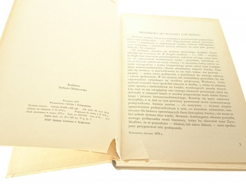 ZARYS TEORII LITERATURY - Michał Głowiński 1975