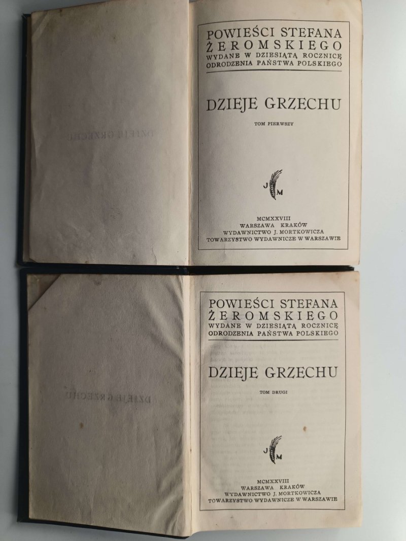DZIEJE GRZECHU – 1928 R. - Stefan Żeromski
