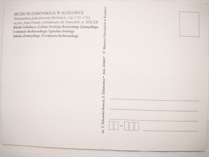 MUZEUM ZAMOYSKICH W KOZŁÓWCE. PÓŹNOBAROKOWY PAŁAC FOT. T. ZIÓŁKOWSKA-HUSZCZA