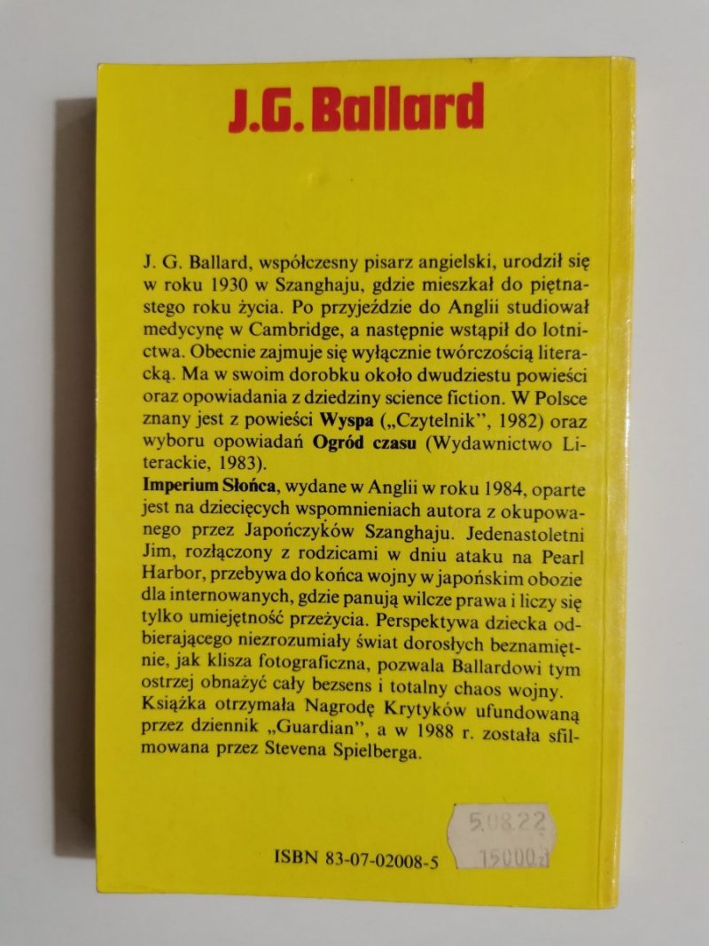 IMPERIUM SŁOŃCA - J. G. Ballard 1990
