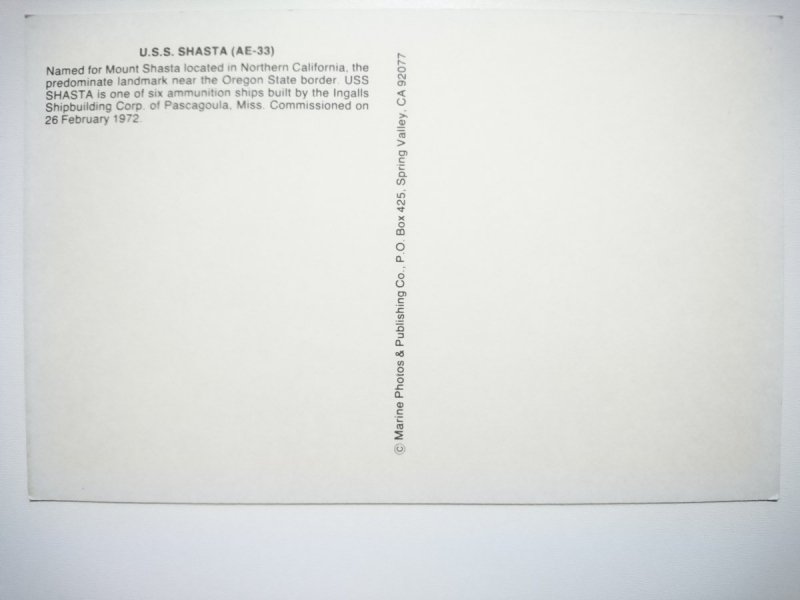 U. S. S. SHASTA AE-33